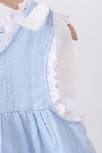Blue Jacquard Lace Dress