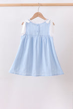 Blue Jacquard Lace Dress
