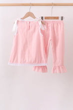Pink Lace Ruffle Pants Set
