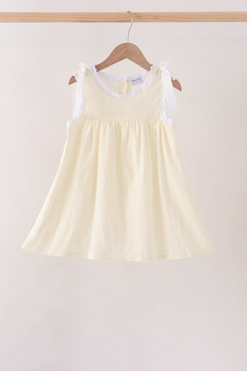 Beige Jacquard Lace Dress - ARIA KIDS