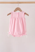 Pink Pumpkin Bow Embroidery Ruffle Bubble