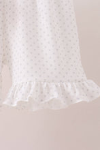 Pink Pumpkin Bow Embroidery Ruffle Shorts Set