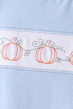 Blue Pumpkin Embroidery Gingham Shorts Set