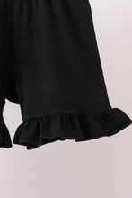 Black Spider Embroidery Ruffle Shorts Set