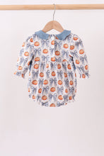 Blue Pumpkin Bow Smocked Ruffle Bubble