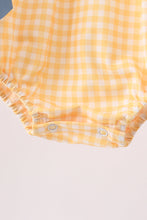 Mustard Pumpkin Embroidery Ruffle Gingham Bubble