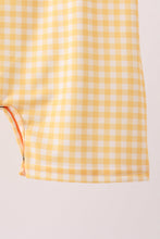Mustard Pumpkin Embroidery Gingham Jon Jon