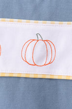 Blue Pumpkin Embroidery Gingham Shorts Set