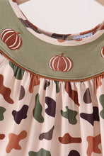 Camouflage Pumpkin Embroidery Ruffle Dress - ARIA KIDS