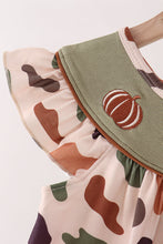 Camouflage Pumpkin Embroidery Ruffle Dress - ARIA KIDS