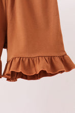 Camouflage Pumpkin Embroidery Ruffle Shorts Set - ARIA KIDS