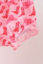 Pink Cowgirl Boots Embroidery Bloomer Set - ARIA KIDS