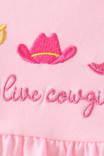 Pink Cowgirl Boots Embroidery Bloomer Set - ARIA KIDS