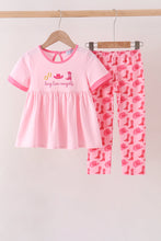 Pink Cowgirl Boots Embroidery Pants Set - ARIA KIDS