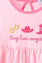 Pink Cowgirl Boots Embroidery Pants Set - ARIA KIDS