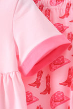 Pink Cowgirl Boots Embroidery Pants Set - ARIA KIDS