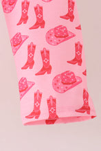 Pink Cowgirl Boots Embroidery Pants Set - ARIA KIDS