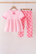 Pink Cowgirl Boots Embroidery Pants Set - ARIA KIDS