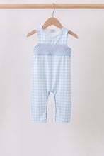Blue Smocked Gingham Jon Jon