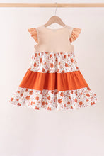 Floral Pumpkin Embroidery Ruffle Dress