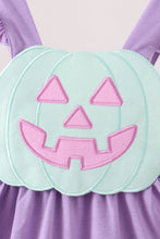 Purple Jack-O-Lantern Applique Ruffle Dress - ARIA KIDS