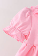 Pink Cat Embroidery Ruffle Bloomer Set