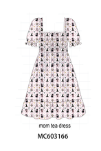 Pink Cat Print Mom Dress