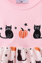 Pink Pumpkin Cat Embroidery Bubble