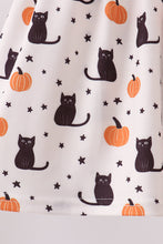 Pink Pumpkin Cat Embroidery Pants Set
