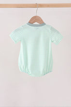Green Pumpkin Embroidery Gingham Bubble