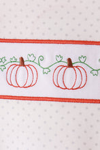 Orange Pumpkin Bow Embroidery Ruffle Skorts Set