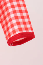 Red Football Smocked Gingham Bubble - ARIA KIDS