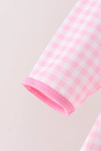 Pink Football Smocked Gingham Dress