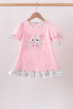 Pink Piggy Applique Ruffle Dress