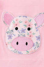 Pink Piggy Applique Ruffle Skorts Set