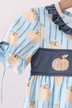 Blue Pumpkin Embroidery Ruffle Bubble