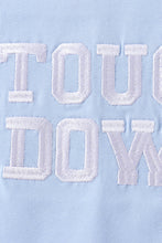 Blue Touchdown Embroidery Football Shorts Set