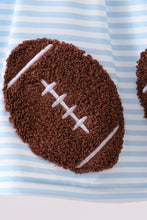 Blue Stripe Football French Knot Bloomer Set