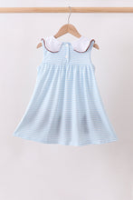 Blue Stripe Football French Knot Dress