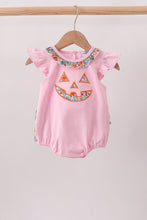 Pink Jack-O-Lantern Applique Ruffle Bubble - ARIA KIDS