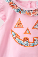 Pink Jack-O-Lantern Applique Ruffle Bubble - ARIA KIDS