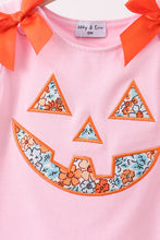 Pink Jack-O-Lantern Applique Bloomer Set