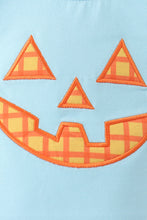 Blue Jack-O-Lantern Applique Bubble