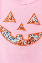 Pink Jack-O-Lantern Applique Bow Skorts Set