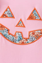 Pink Jack-O-Lantern Applique Ruffle Dress
