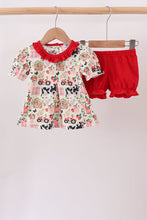 Maroon Farmland Ruffle Bloomer Set