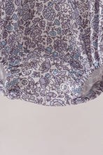 Navy Floral Bow Smocked Bubble