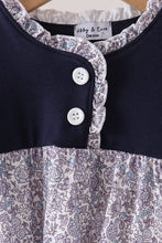 Navy Floral Gown