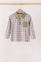 Oat Olive Plaid Button Shirt - ARIA KIDS