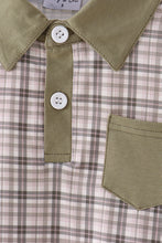 Oat Olive Plaid Button Shirt - ARIA KIDS